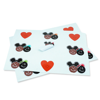 Top vente logo de dessin animé personnalisé auto-adhésif étanche vinyle mignon A4 A5 baiser coupe personnage de dessin animé autocollants feuille pour les enfants
