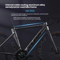Vélo de route aérodynamique 700C Teardrop - Cadre en alliage d'aluminium, roues 700x28C, freins à disque mécaniques, 21 vitesses, capacité de charge 120 kg, ergonomique
