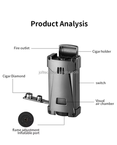 Encendedor de Gas Portátil Recargable 4 en 1 a Prueba de Viento con 4 Llamas, Punzón para Cigarros y Soporte para Cigarros, Venta al por Mayor - Product Image 6