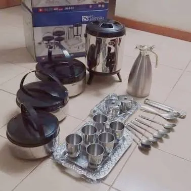 Set Panci Stainless Steel, 25 Buah Set Peralatan Masak Dapur Stainless Steel