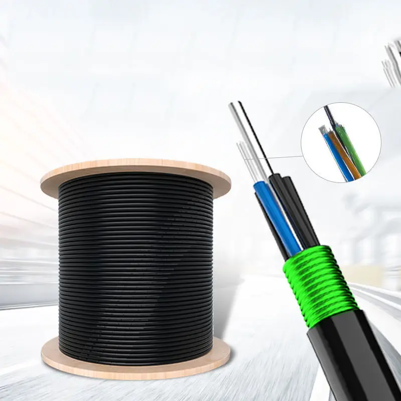 GYTS single mode 9/125 optical fiber cable 9.7mm PE sheath cable G652D 4 core armor fiber cable