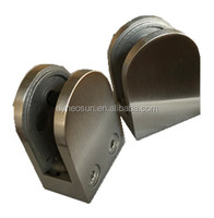 Pince à verre ronde à dos plat en acier inoxydable 304, 45x63x30mm, pour verre trempé de 1/3 "-1/2", balustrade et main courante satinées brossées