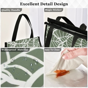 Hawaii Insulated Lunch Bag Green Kalo Reusable Lunch Box Leakproof Cooler Bag Portable Lunch Tote Bag for Picnic Office - Product Image 3