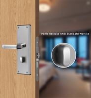 Serrure de porte d'hôtel ANSI de haute qualité en acier inoxydable 304 pour projets neufs ou de rénovation hôtelière