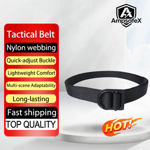 Cinturón Táctico de Nailon Resistente con Anillo en D, Personalizable, Venta al Por Mayor Directa de Fábrica, Color Negro/Azul, 125 cm, para Uso en Exteriores y Caza - Product Image 1