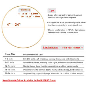 Cercles en métal faits à la main pour artisanat, macramé, attrape-rêves, centres de table floraux, cercles de mariage, couronnes DIY - Product Image 6
