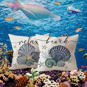 ปลอกหมอนอิงลายปลาดาวพิมพ์ลายถักทอสไตล์โมเดิร์นวินเทจ ขนาด 18x18 นิ้ว ผ้าลินิน สำหรับตกแต่งบ้าน โซฟา โรงแรม - Product Image 3