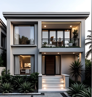 Villa préfabriquée moderne avec terrasse vue mer, assemblage par boulons, pour maison de vacances aux Philippines