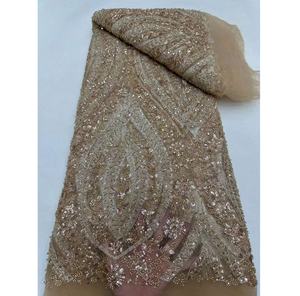 Dentelle française de luxe avec paillettes et perles Perruque HD dentelle frontale perruques de tresse humaine dentelle avant <span class=keywords><strong>robe</strong></span> de mariée sirène - Product Image 5