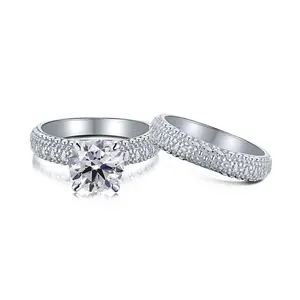 Dylam Couple Ring with Name in Silver Unique Wedding Sets for Him and Her Vintage Engagement Rings Modern Simple Sport