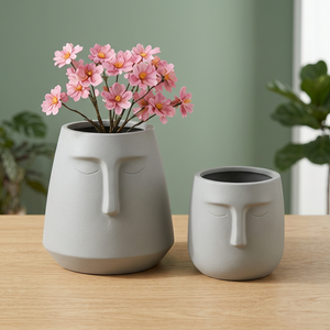 Vase en fibre de verre écologique, léger, durable, biodégradable, avec revêtement en poudre, pour usage intérieur/extérieur, avec trou de drainage, style antique, pour sol - Product Image 1