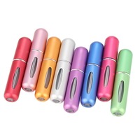 Mini Portable 5ml 8ml 10ml En Aluminium Parfum Atomiseur Voyage Rechargeable Vide Coloré Style Bouteille quantité minimale de commande 100pcs