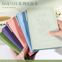 Carnet de notes A6 vintage en PU gaufré floral, mini journal de poche à couverture souple, carnet portable pour cadeau et prise de notes