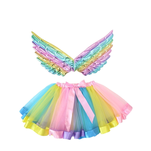 Conjunto de Disfraz de Hada con Falda Tutú, Diadema y Alas de Ángel para Niñas, Accesorios para Fotos y Representaciones Escénicas - Product Image 1