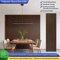 Panel Acústico de Listones de Nogal 24x95in, Tablero de Pared Absorbente de Sonido de MDF, PET y Melamina para Estudio, Hotel, Tamaño Personalizado
