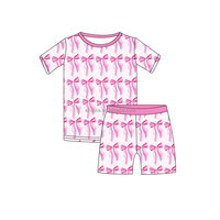 Source usine 95% Bambou 5% Spandex 220gsm NB-16T 2PCS À Manches Courtes et Shorts Pyjamas Ensemble Enfants Vêtements De Nuit Tenues