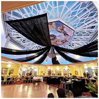 Rideaux de plafond noir arc de mariage drapé 5FTx20FT rideaux de tente pour événements pure cérémonie auvent rideaux de plafond tulle draperie