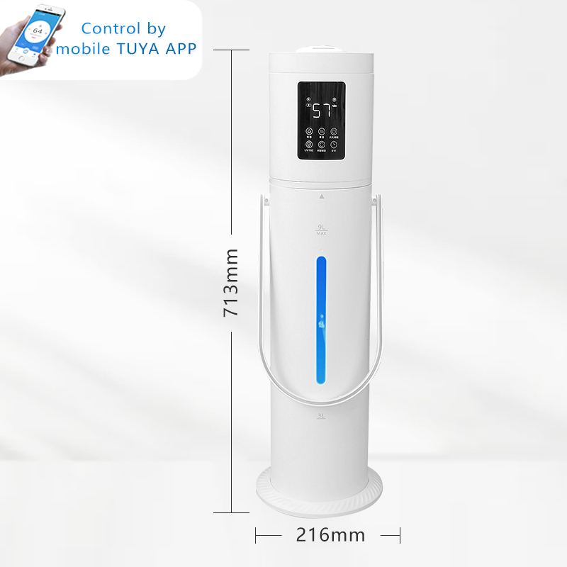 2022 Commercial Ultrasonic Humidifier With Blue/warm LED Light Wholesale Mobile TUYA Smart Humidifier