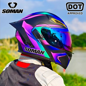 <span class=keywords><strong>Casco</strong></span> de Motocicleta Modular para <span class=keywords><strong>Hombre</strong></span>, Aprobado por el DOT, con Doble Visera Abatible, Estilo Vintage Retro, <span class=keywords><strong>Casco</strong></span> Integral de <span class=keywords><strong>Moto</strong></span> con Doble Lente, Económico - Product Image 1