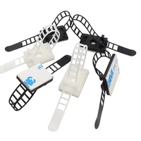 Serre-câble réglable auto-adhésif en plastique de bonne qualité Clip organisateur de câble en nylon Support d'attache de câble réglable