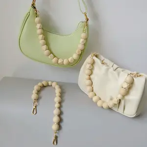 Accessoire de sac à main Vintage pour femme, chaîne détachable de remplacement, blanc Beige, perle, sangle de sac en résine