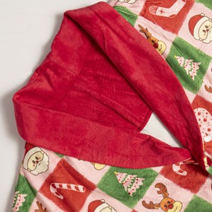 Pijamas Navideños Personalizados con Estampado de Santa Claus en Rojo, de Felpa, para Hombres, Niños y Niñas, Conjunto de 2 Piezas de Spandex/Poliéster, Ropa de Dormir - Product Image 3