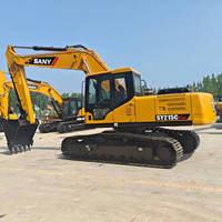 Excavator Crawler Sany 215c Bekas 21 ton Model 2025 Terkontrol PLC Komponen Inti Bersertifikat di Shanghai