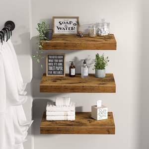 Étagères flottantes profondes pour mur - 10 x 16 pouces, étagère à livres, salle de bain, chambre à coucher, <span class=keywords><strong>cuisine</strong></span>, salon, étagère à livres suspendue, style fermier - Product Image 4