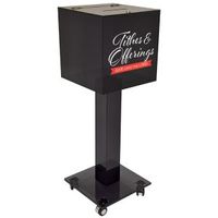 Boîte de don en acrylique roulante Boîte d'offrande-Roulant portable avec roulettes Grande boîte de collecte en acrylique sur roues