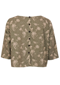 Top Estilo Demi para Mujer en 100% Algodón Puro con Elegante Diseño de Botones en la Espalda, Cómodo, Ligero y Casual para el Verano - Product Image 5