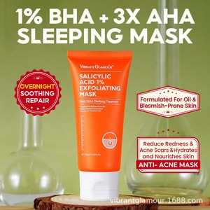 Vibrant Glamour AHA+BHA 1% Masque <span class=keywords><strong>pour</strong></span> le visage <span class=keywords><strong>et</strong></span> le nez, élimination de l'acné, nettoyage doux, exfoliant <span class=keywords><strong>pour</strong></span> peaux grasses <span class=keywords><strong>et</strong></span> sujettes à l'acné, acide salicylique - Product Image 6