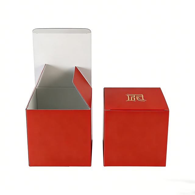 Custom Logo Size Color Red Square Paper Packaging Box Folding Cardboard Gift Boxes for Candy Cosmetics Wedding Party Favors