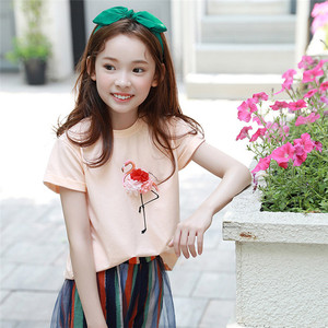 สินค้าใหม่ กำลังมองหาตัวแทนจำหน่าย เสื้อยืดเด็กแขนสั้นลายดอกไม้น่ารัก ผลิตจากผ้าฝ้าย จากซัพพลายเออร์จีน - Product Image 4