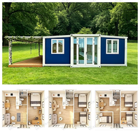 Casa Contenedor Expandible de 20 pies/40 pies, Casa Modular Prefabricada de 2 Dormitorios con Cocina y Baño, Aislada para Clima Frío, de Fábrica