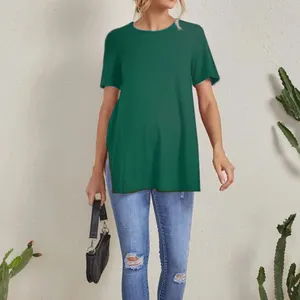 Haut de Maternité Uni pour Femme Enceinte, Blouse d'Allaitement à Manches Courtes, T-Shirt d'Été Uni pour <span class=keywords><strong>Grossesse</strong></span> - Product Image 4