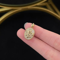 18K Gelbgold Labor-Gezüchteter Diamant-Anhänger Feiner Vintage Ovaler Voll-Diamant Iris Exquisiter Luxus Verstellbarer Damen Zierlicher Charm