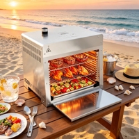 Prix d'usine Barbecue à gaz infrarouge en acier inoxydable 9 + 16 pouces, haute température, moderne, portable, avec dispositif de sécurité anti-épuisement d'oxygène