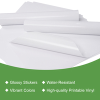 Papier autocollant en vinyle PP pour imprimante jet d'encre A4, imperméable, résistant aux déchirures, feuilles d'étiquettes imprimables pour emballages personnalisés, bricolage