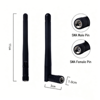 Antenne pliable haut de gamme 2.4G avec connecteur SMA, 3dBi, 11cm, omnidirectionnelle verticale, VSWR 1.5, 50 Ohm, 10W, noire, pour routeur et module Wifi