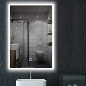 2021 Hotel Modern Anti-fog Custom Decorative Wall Mounted Mirror Illuminated Hot-selling LED Lighted Mirror For Project Lighting