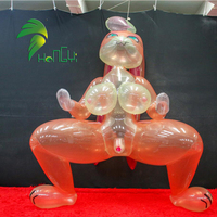 Lapin gonflable géant en PVC transparent, jouet animal gonflable transparent