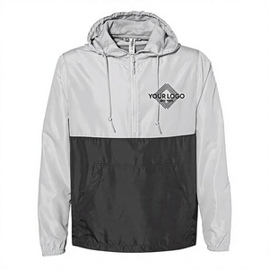 <b>Men's</b> Hooded Lightweight Breathable Polyester/Nylon Windbreaker <b>Shorts</b> Set Color Blocking Design Front Print Casual Winter - Product Image 2