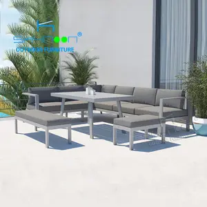 El sofá al aire libre en forma de L ha estado en los muebles de jardín al aire libre del hotel de la sala de estar (32187)