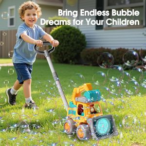 Safe Summer Outdoor Engineering Vehicle Bubbles <strong>Lawn</strong> <strong>Mower</strong> <strong>Toy</strong> for Toddler Kids Bubble Making Machine - Product Image 2