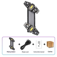Projecteur à double bras et 4 têtes mobiles, effet LED Beam Laser, avec télécommande, pour bars, soirées, spectacles, discothèques et éclairage d'ambiance