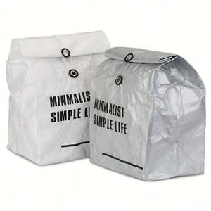 Baoren Custom 1056D aislado caliente frío Tyvek papel reciclado impermeable Blanco marrón almuerzo isoterma bolsa - Product Image 3