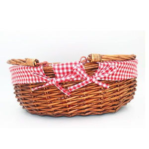 Cesta de almacenamiento de mimbre natural, venta al por mayor, cesta de pan tejida con asas, cesta de picnic de ratán hecha a mano - Product Image 2