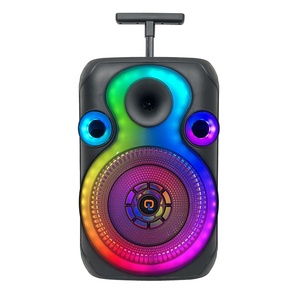 ลำโพงคาราโอเกะแบบล้อลากสำหรับใช้งานกลางแจ้ง ขนาด 12 นิ้ว 40 วัตต์ พร้อมไมโครโฟนและเอคโค่ สำหรับโทรศัพท์มือถือ ใช้ในบ้าน งานปาร์ตี้ ราคาโรงงาน ชาร์จไฟได้ รองรับไฟ RGB - Product Image 1