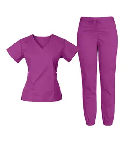 Wholesale Custom Stretch Breathable Women Sets Nursing Scrubs Uniformes De Enfermera Para Hospital Scrubs Uniforms Sets Woven