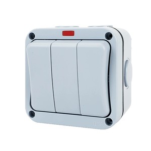 <span class=keywords><strong>Interrupteur</strong></span> tripolaire extérieur étanche IP66 EK43 en ABS 20A à montage en surface <span class=keywords><strong>avec</strong></span> voyant lumineux pour chantier de construction - Product Image 1